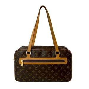 LOUIS VUITTON Authentic Brown Monogram Leather Shoulder Bag